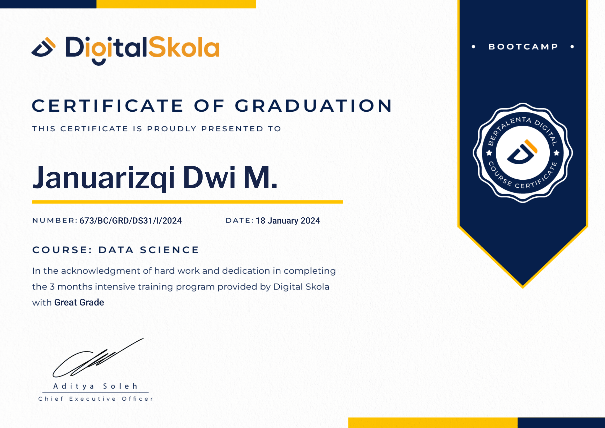Sertifikat Data Science